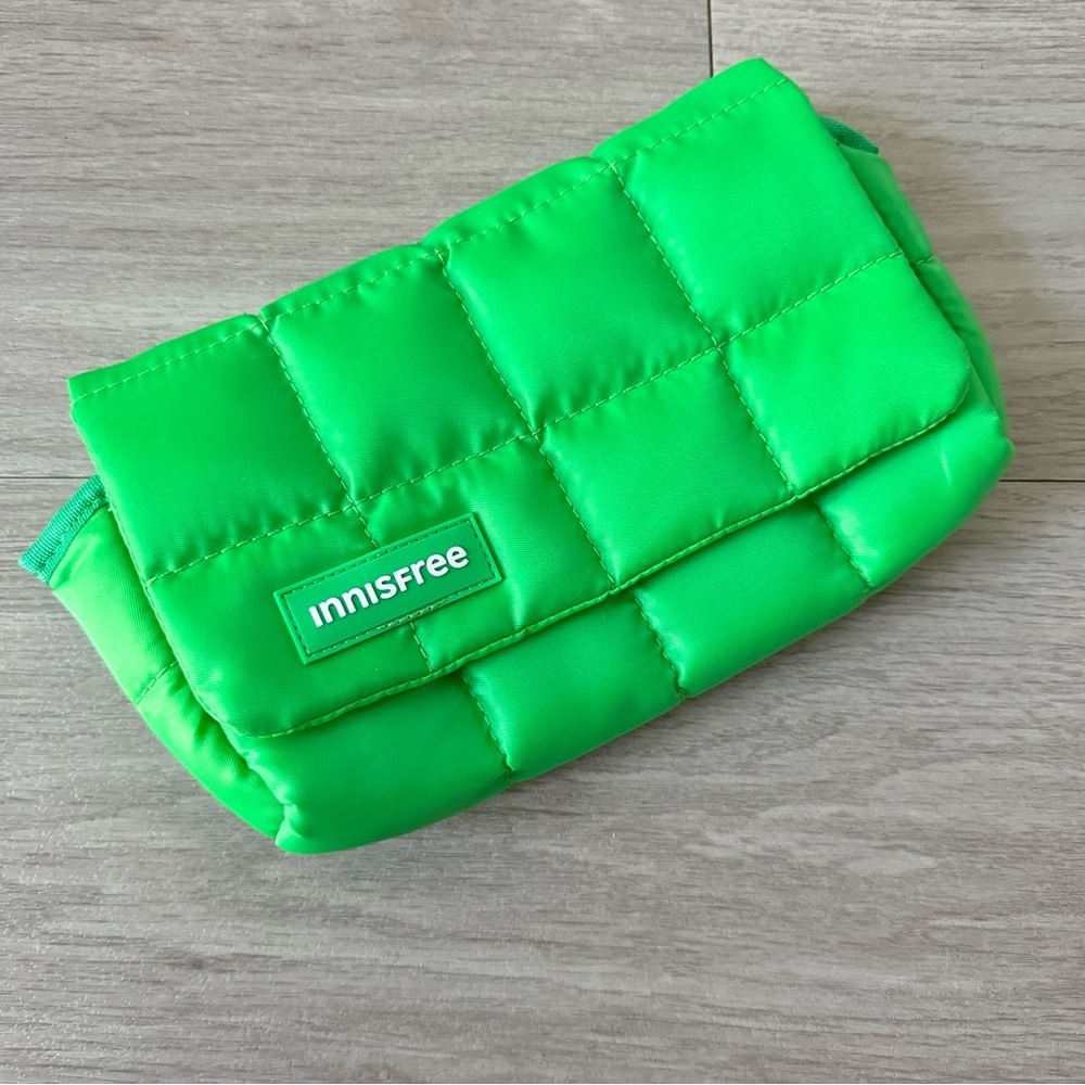 Innisfree quilted green cosmetic bag